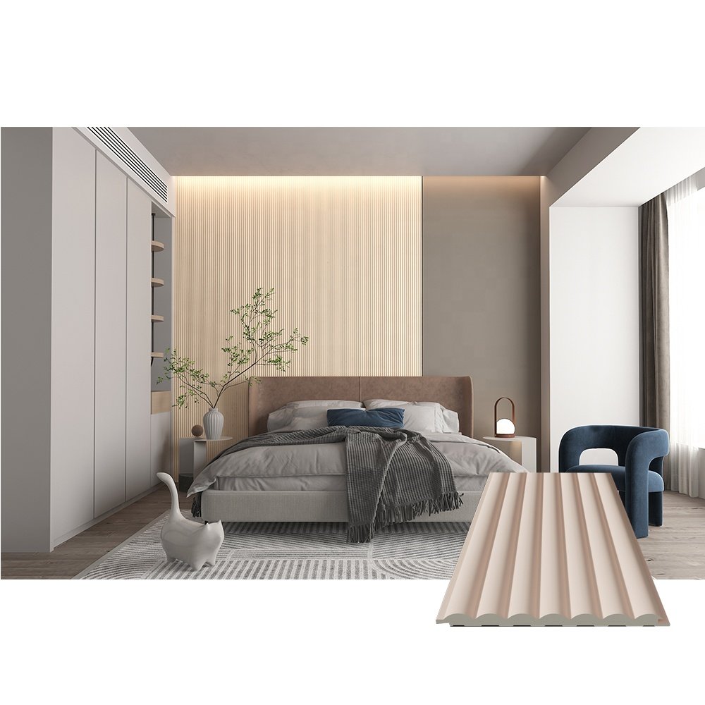 Luxury flutted WPC Panel Large Cork Board Felt Grille Slat Wall Paneling