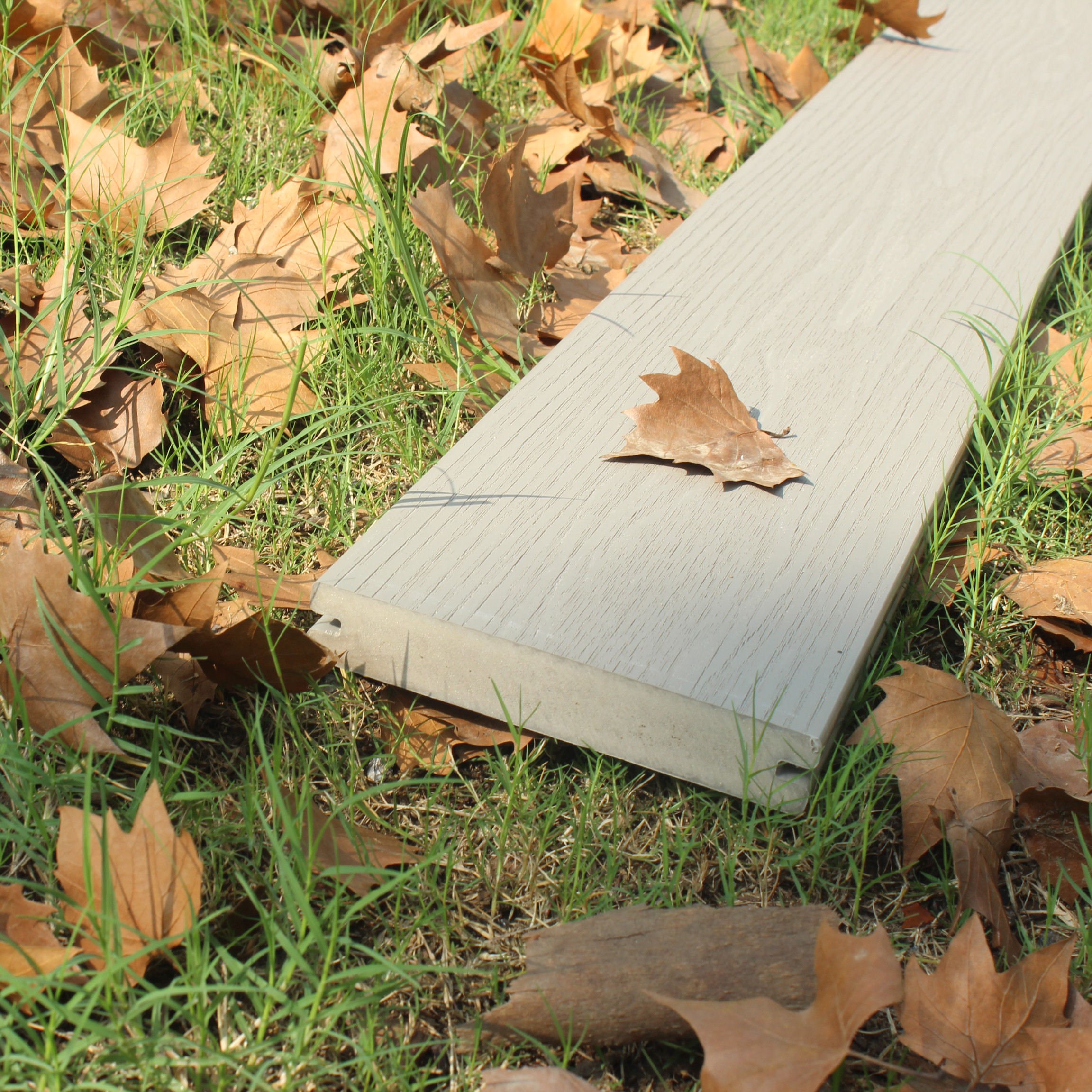 Factory Customized Deck Board Outdoor Composite Grooved Decking Board for House Stairs Outdoor Deck PVC Board