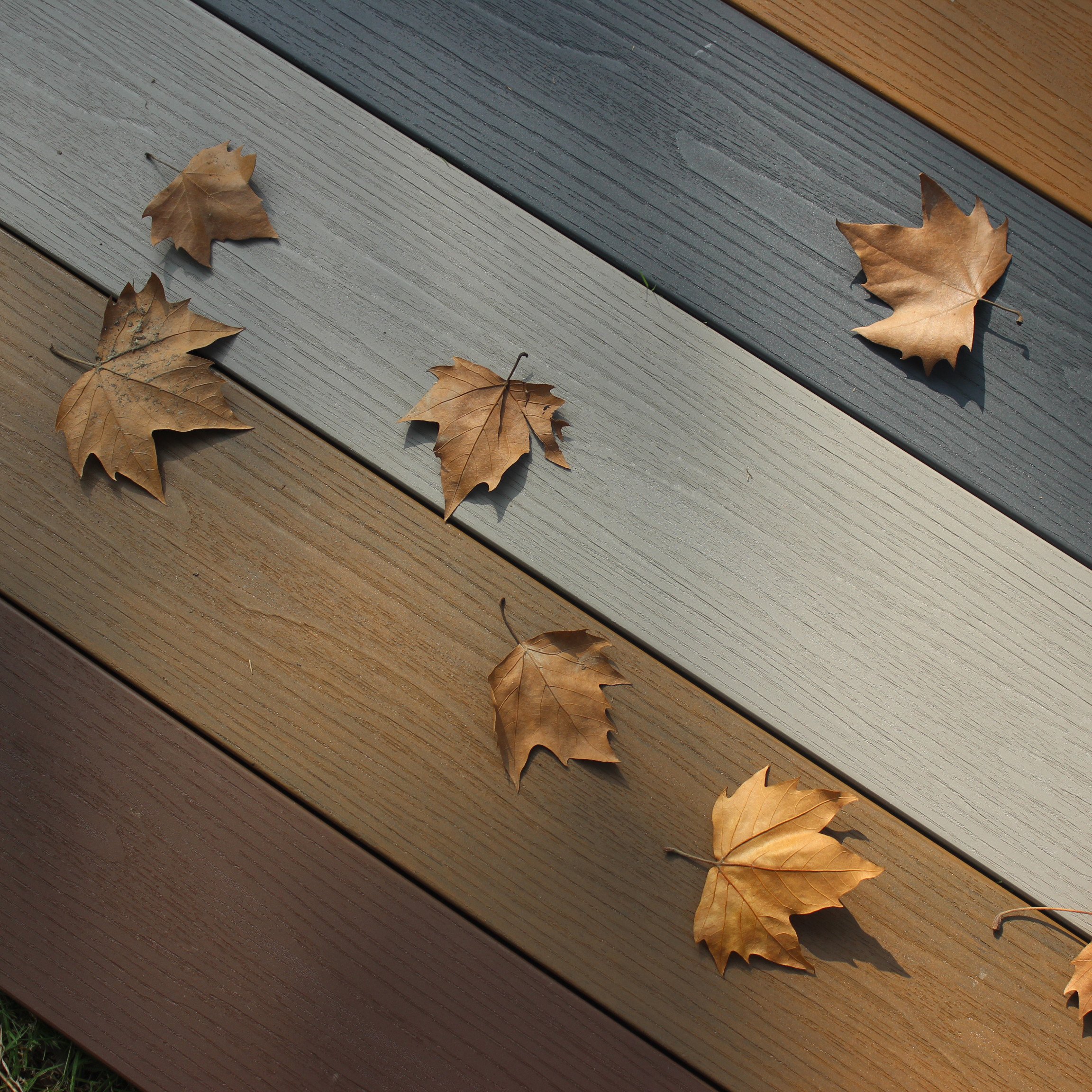 Factory Customized Deck Board Outdoor Composite Grooved Decking Board for House Stairs Outdoor Deck PVC Board