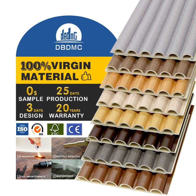 Fluted WPC wood bamboo made sheet/board WPC wall panels for walls and ceilings decoration