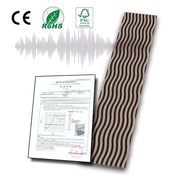 Goodsound Wave Wood Soundproof Board Akupanel Wooden Soundproof Board Insulation Wall Slat Acoustic Panels for Living Room
