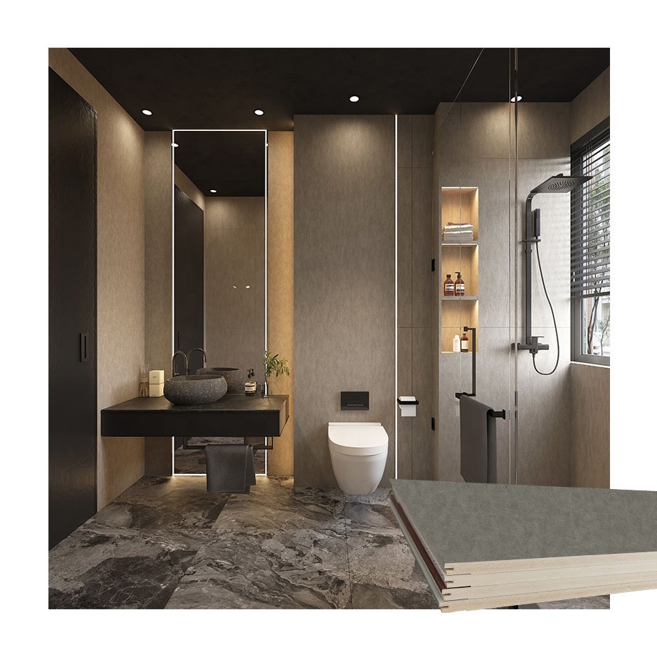 Internal Decorative Panel Bathroom Design Wall Board Fireproof WPC Wall Cladding
