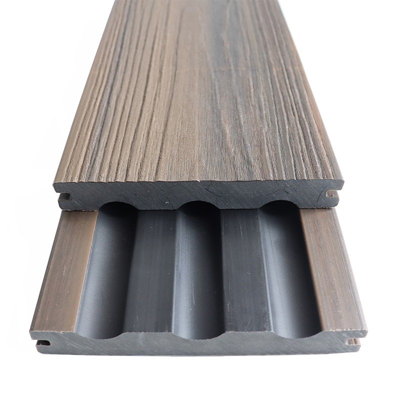 Bammax Anti-slip Co-extrusion WPC outdoor decking board waterproof easy install Grooved bamboo wood plastic composite decking