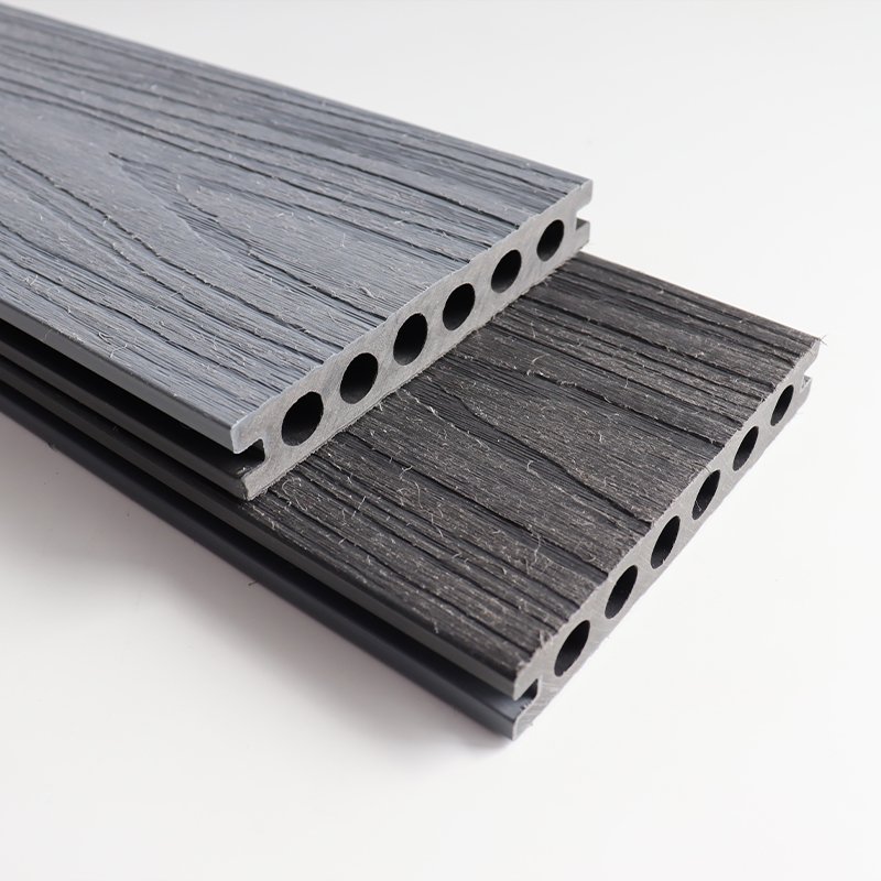 Bammax Anti-slip Co-extrusion WPC outdoor decking board waterproof easy install Grooved bamboo wood plastic composite decking