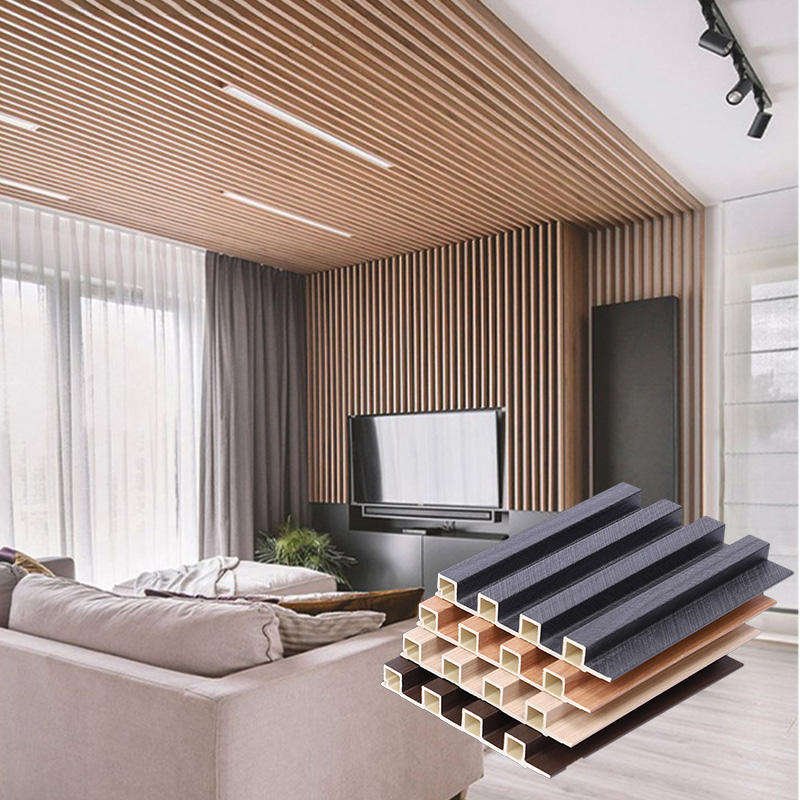 High density decorative fluted boards wall cladding wpc outdoor wall panel inner corner line