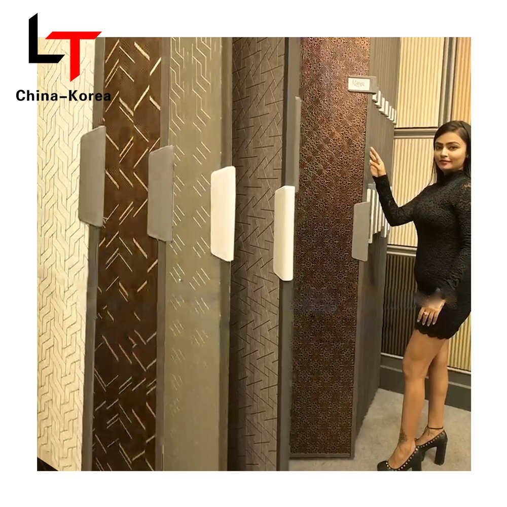 LT Factory Prices Alternative PS WPC fluted wall panels Wooden Cladding Solid foam 3d Slat Wall Board For Hotel
