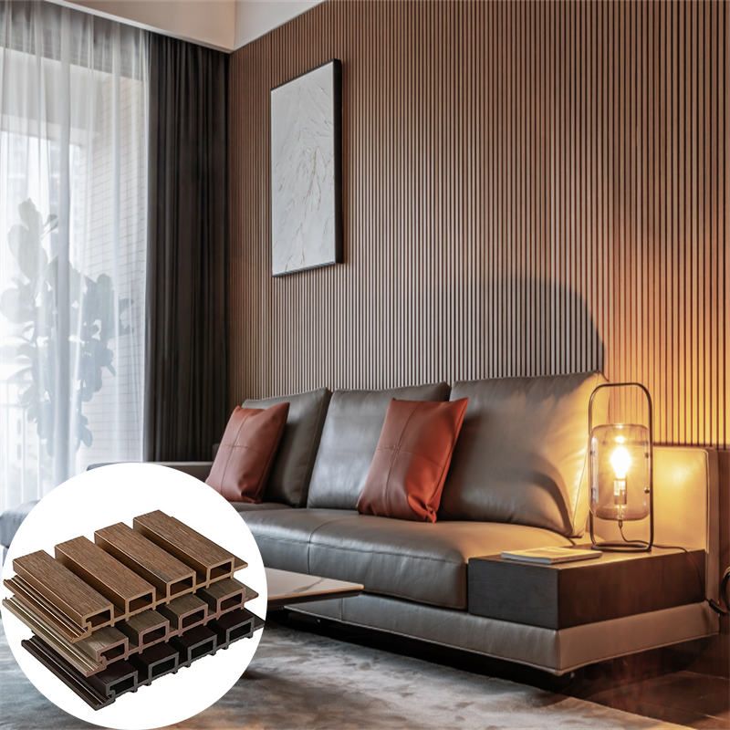 Interior Waterproof Louvred Wpc Wall Panels House Vinyl SidingTimbers Co-extrusion Decorative 3d Fluted Cladding Wpc Wall Panels