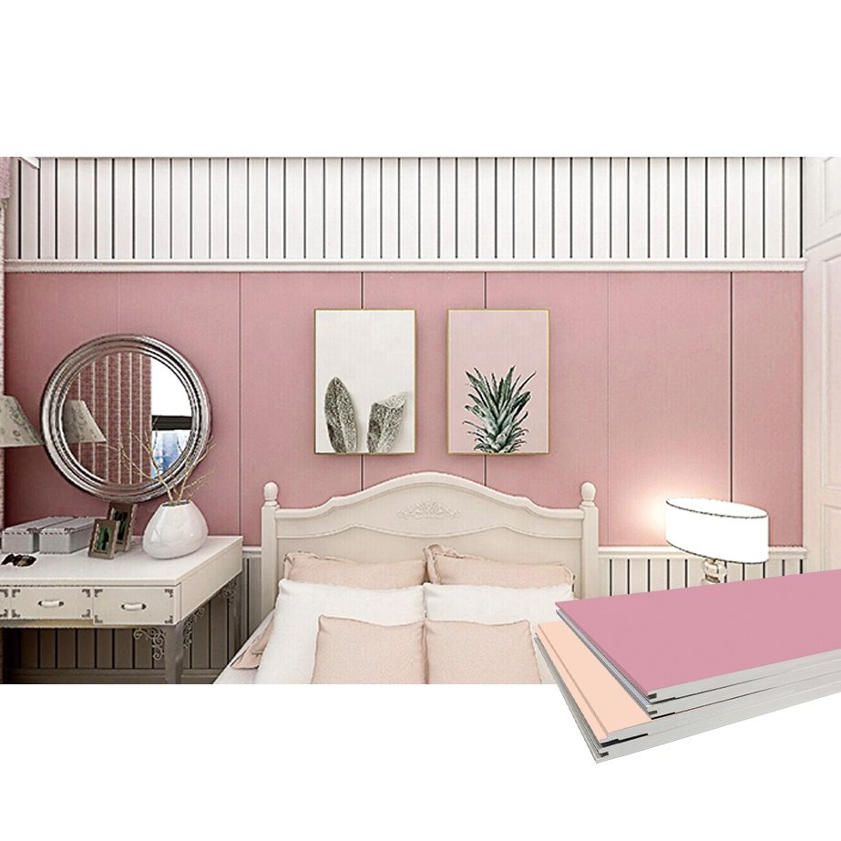 Indoor Hot Sale Wall Board Bedroom Pink Plastic WPC PVC Wall Panels