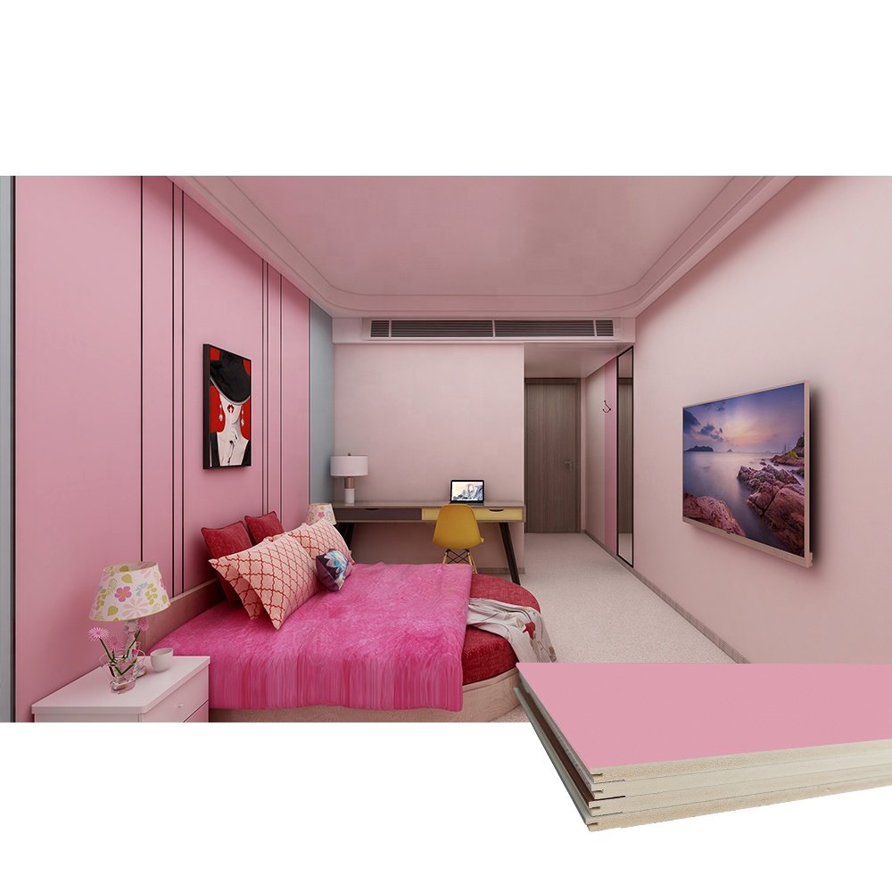 Indoor Hot Sale Wall Board Bedroom Pink Plastic WPC PVC Wall Panels