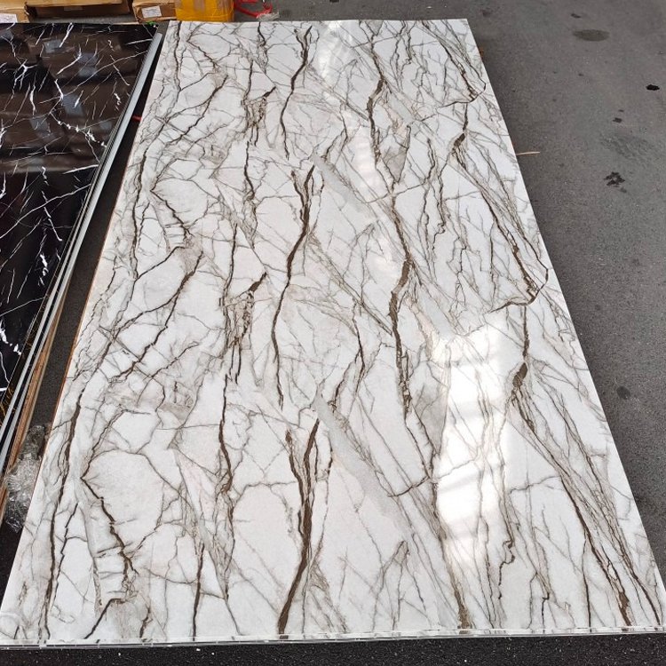 Made in China 4*8 Pvc Marble Sheet high glossy Interior Wall Panel Pvc Marble Sheet Marble Alternative Uv Wall Board