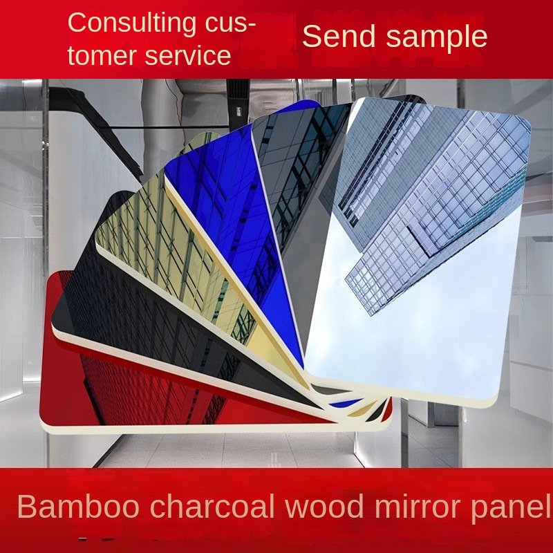 5mm Silver Mirror Wall Panel Carbon Crystal Bamboo Charcoal Wood KTV Decorative Board Mirror Panel Plate by Manufacturer