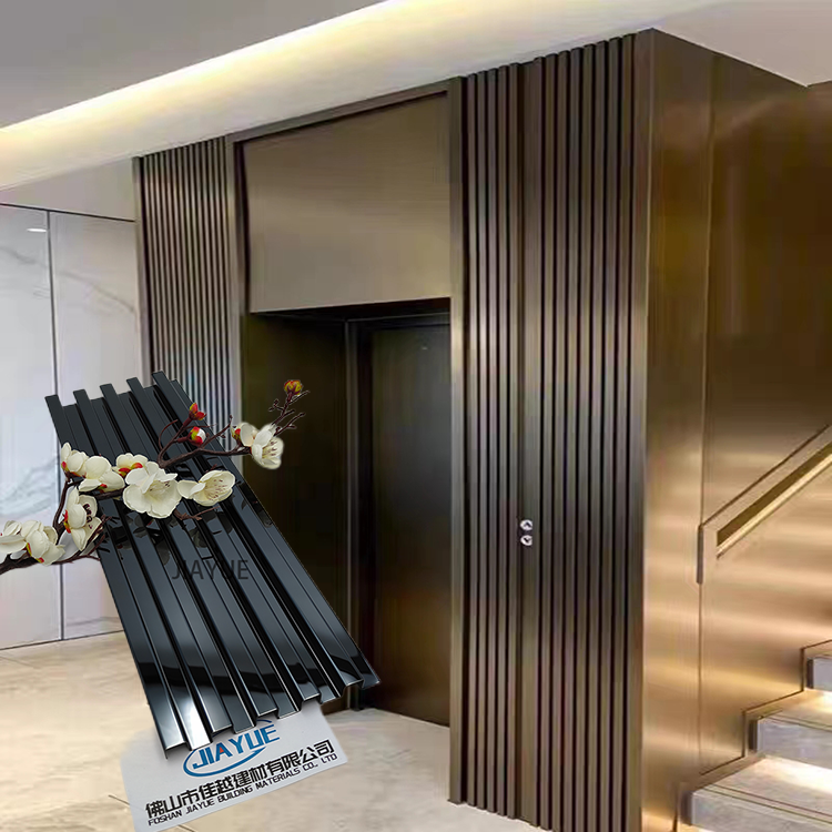 Stainless Steel Decorative Fluted Panels Mirror Wall Panel Black Decoration