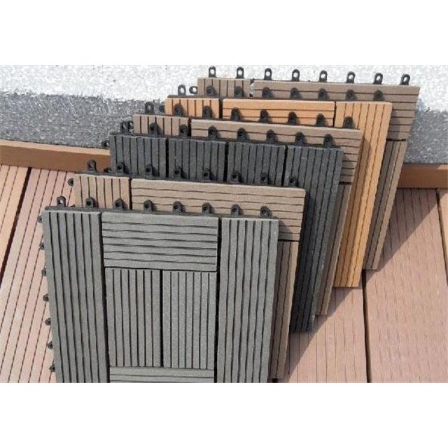 DIY wood plastic composite floor patio garden swimming pool balcony piso walkway roof tiles WPC board interlocking deck tile