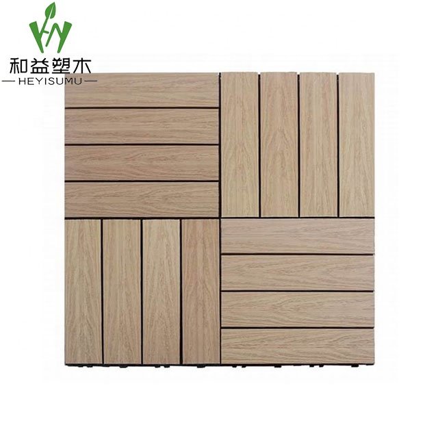 DIY wood plastic composite floor patio garden swimming pool balcony piso walkway roof tiles WPC board interlocking deck tile