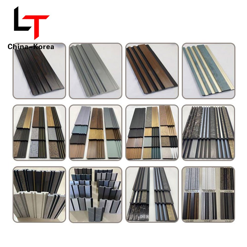 LT Easy Install PS 3D Seamless Grooved fluted wall panels Luxury Co-extrusion Acoustic Wall Board For Indoor Decor
