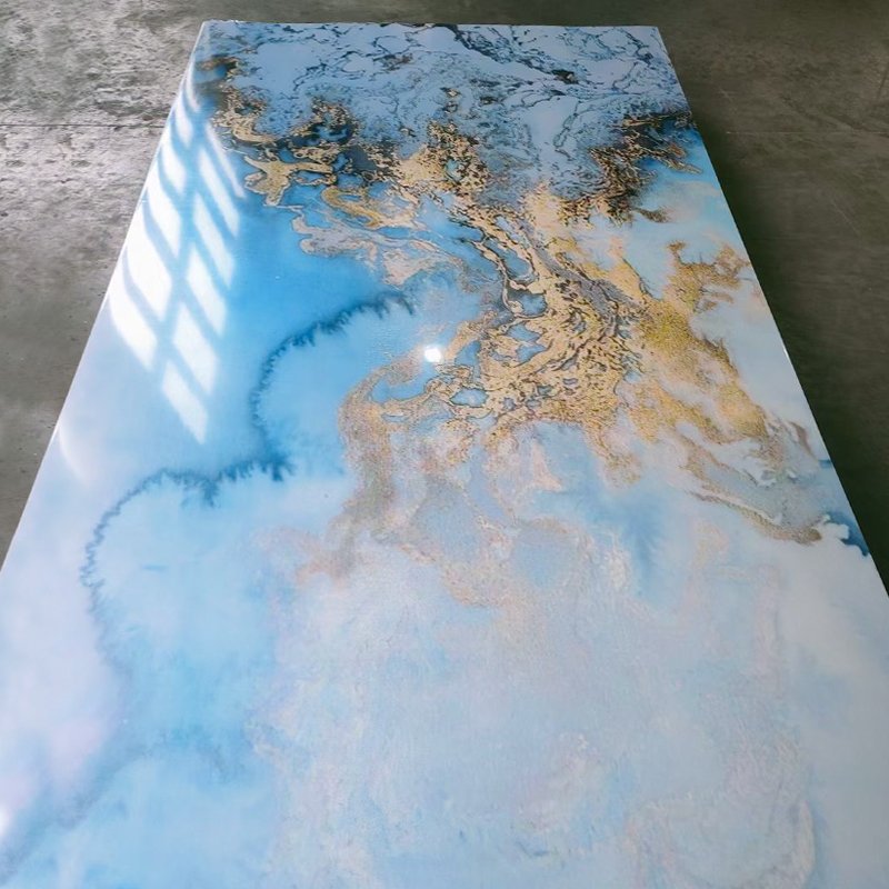 JSXH 1220x2440mm Pvc Plastic Wall Siding Panel Coating Uv Pvc Marble Alternative Pvc Ceiling Panel For Wall Decoration