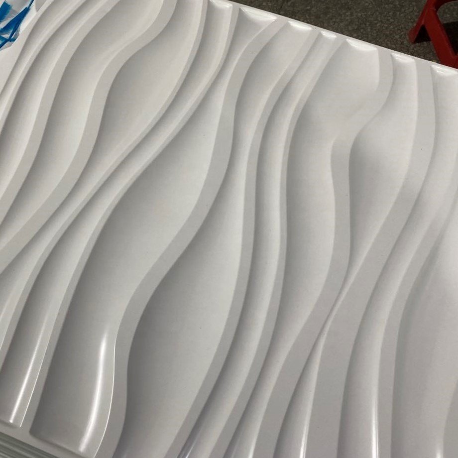 Pvc Wave Board Textured 3D Wall Panels Big Wave Design Matt White Interior Para Pared 3D 4D 5D Wallpapers For Home