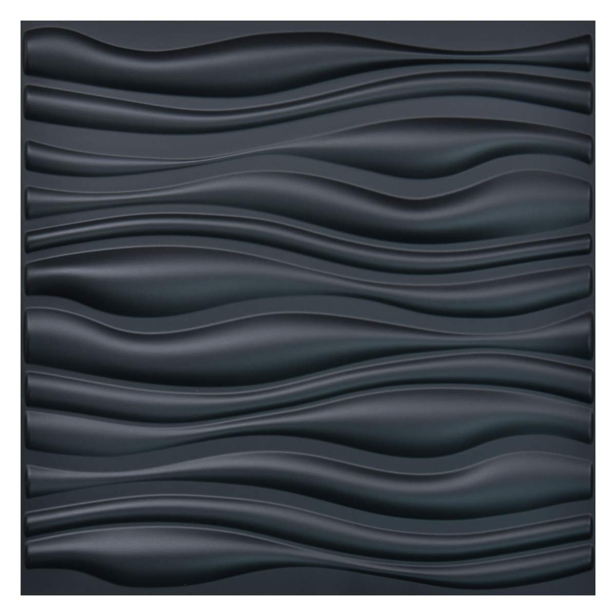 3D Board Decorative wall paneling tiles pvc wave design matt black 3d wall panels