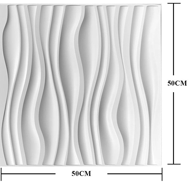 3D Board Decorative wall paneling tiles pvc wave design matt black 3d wall panels