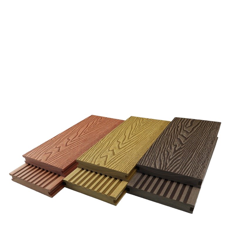 Solid WPC Terrace Anti-Slip Waterproof Outdoor Composite PE Decking Smooth Traditional Wood Fiber Decking Traditional Plastic