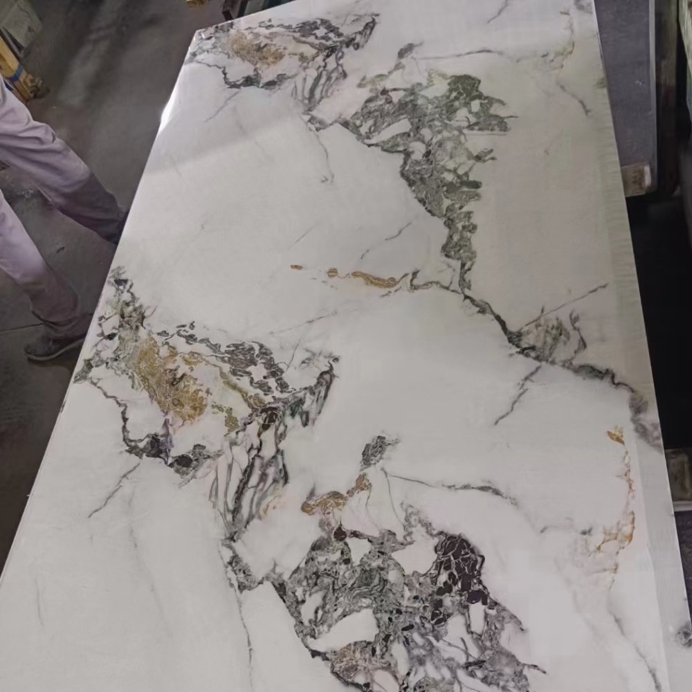 PVC Marble Board UV Coating Plastic Marble Sheet For Wall Panel Decoration