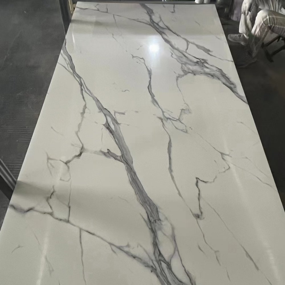 PVC Marble Board UV Coating Plastic Marble Sheet For Wall Panel Decoration