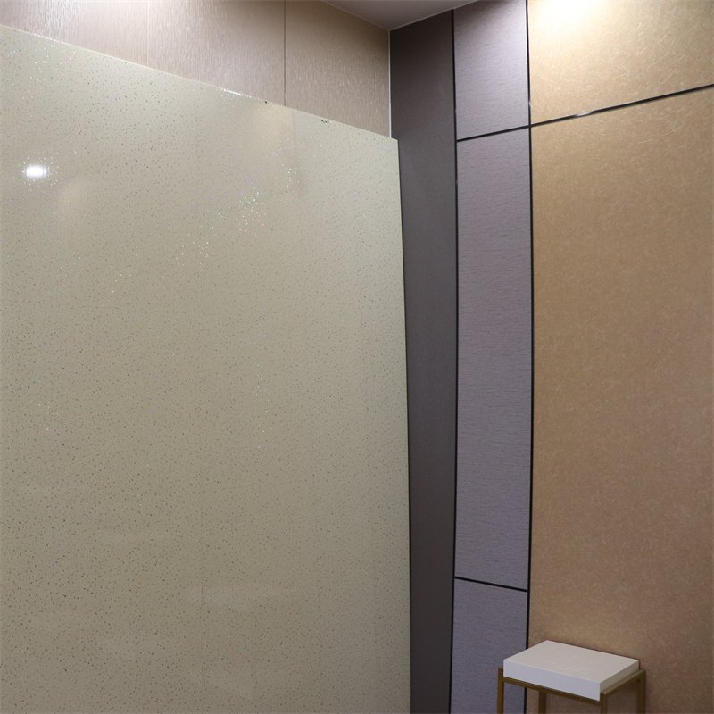 Eco-friendly materials marble waterproof stone crystal outdoor bamboo fiber printing interior cladding spc wall panel for gym