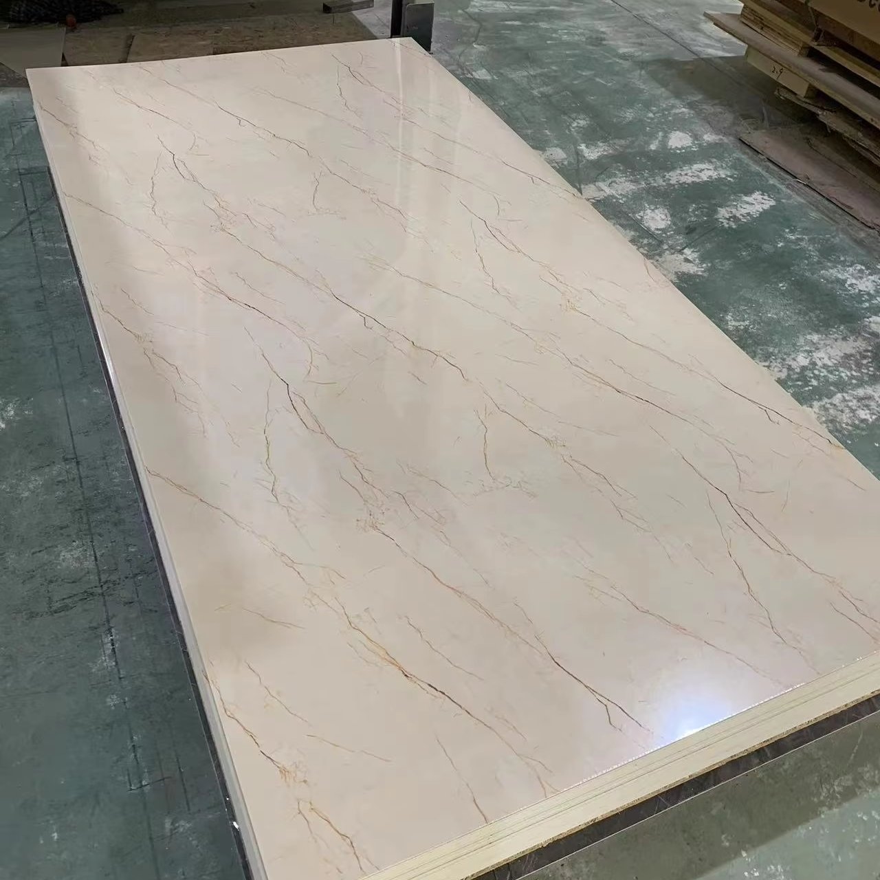 Factory Price Decorative Material PVC Marble Alternative Panels UV Coating Boards