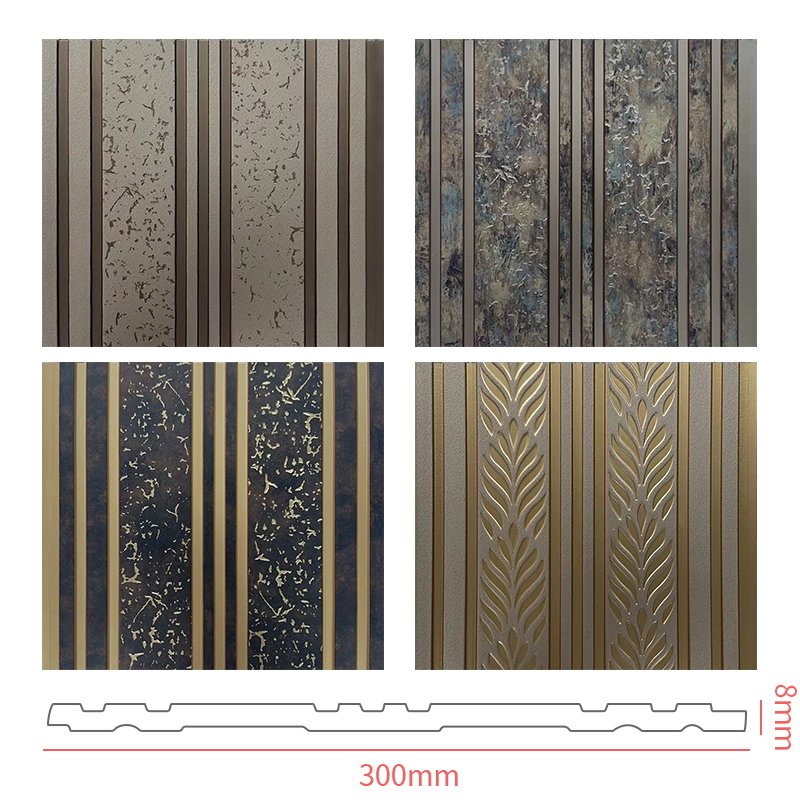 JSXH Factory OEM Waterproof Decor Fluted Ps Wall Panel Wall Interior Sheets Boards Wpc Wall Panel