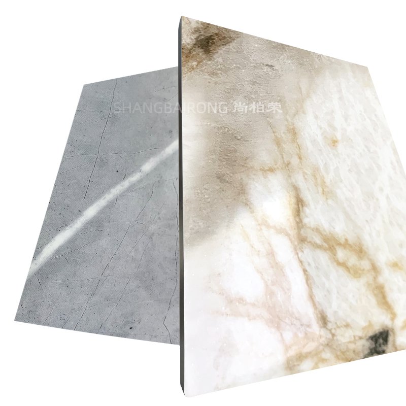Luxury Wall Decor Modern High Gloss Marble Sheet Panel Bamboo Crystal Board
