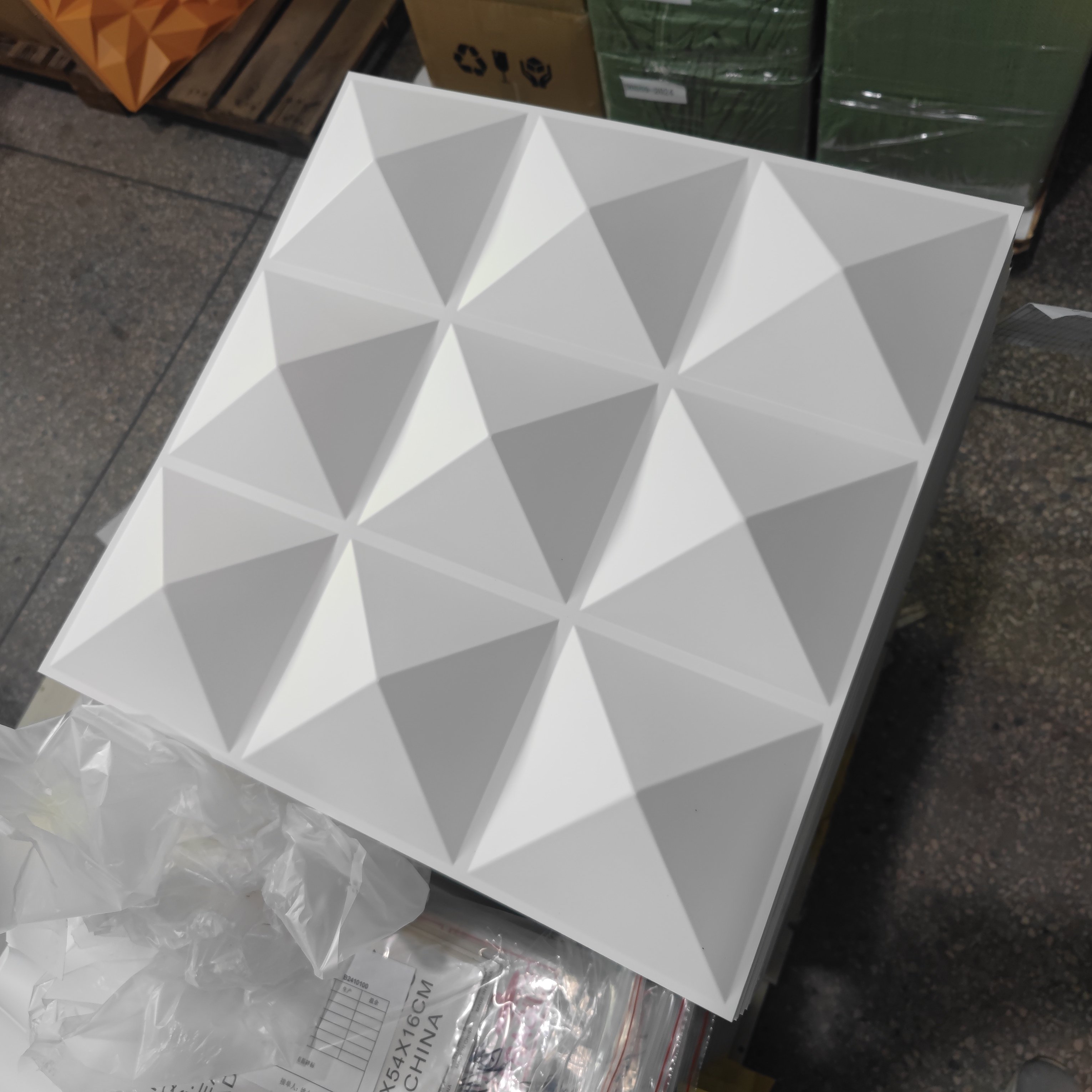 3D White Diamond Design PVC wall panels de pared 3d Textures wall board