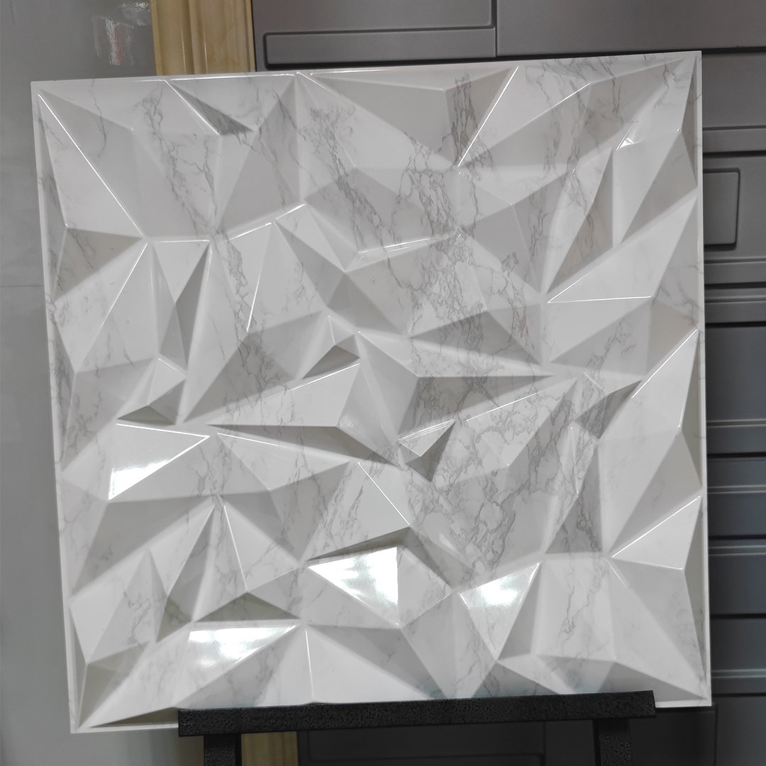 3D White Diamond Design PVC wall panels de pared 3d Textures wall board