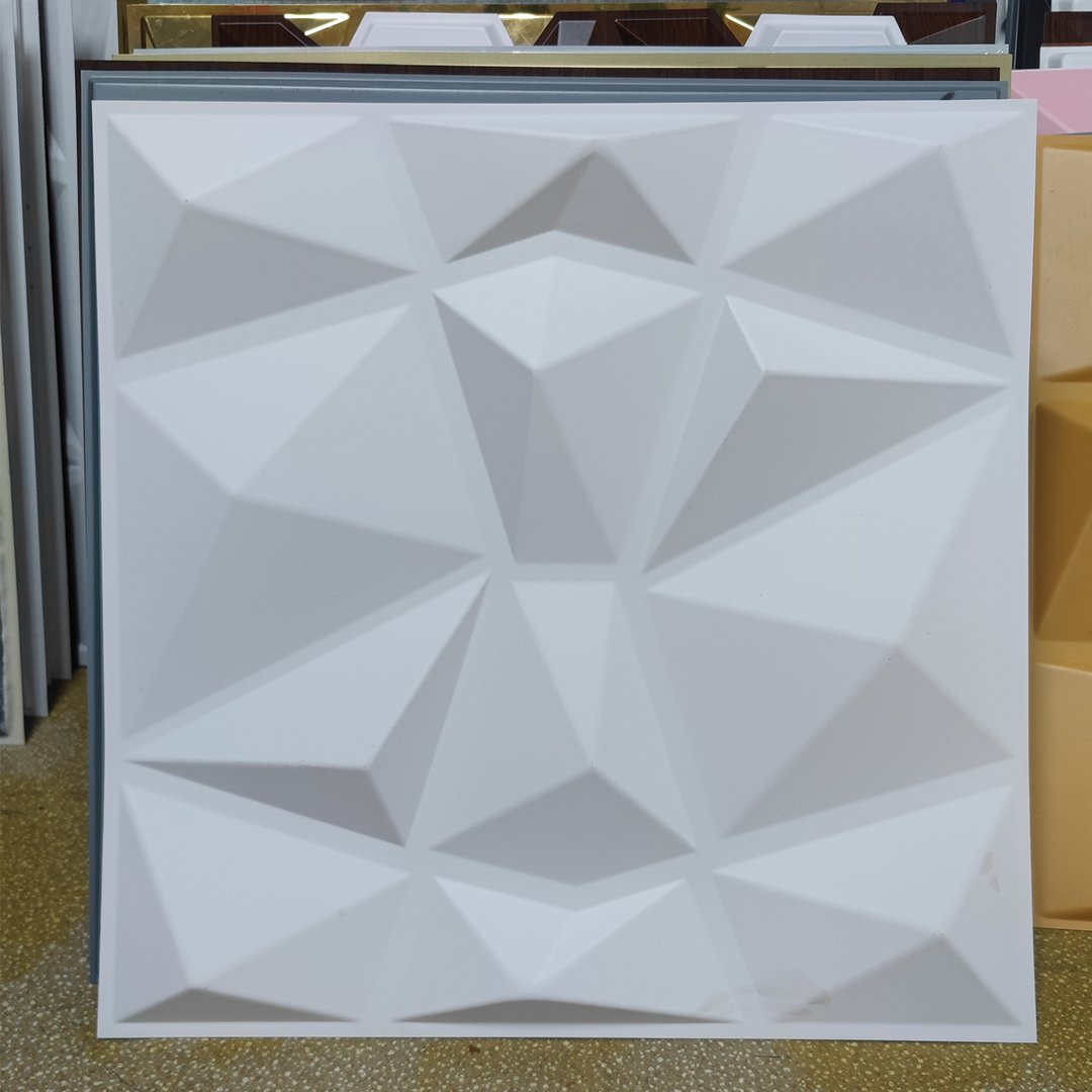 3D White Diamond Design PVC wall panels de pared 3d Textures wall board