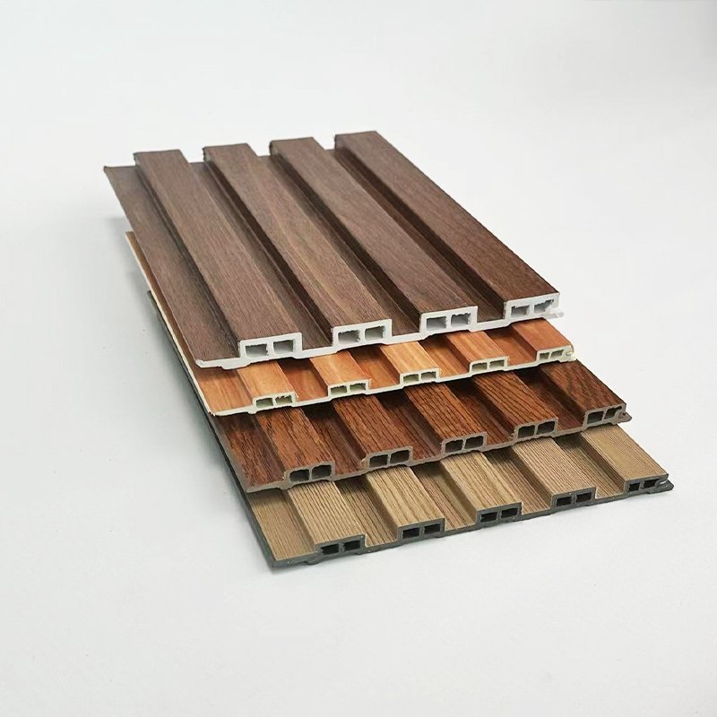 Indoor Ecological Wood Grain wpc pvc wall panels interior Bamboo With LED Light Wall Panel decoration board Concave convex panel