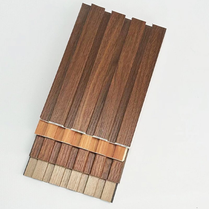 Indoor Ecological Wood Grain wpc pvc wall panels interior Bamboo With LED Light Wall Panel decoration board Concave convex panel