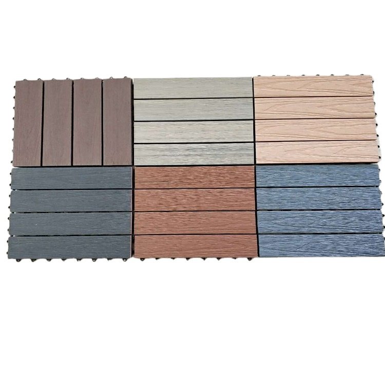 Diy Interlocking Wpc Decking Wood Patio Tiles and Floor Deck with Artificial Grass for Outdoor Spaces