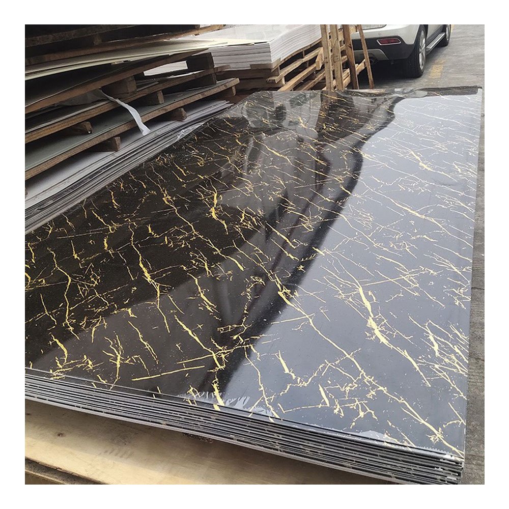 JINXING Luxury Bright 3D Laminate Wall Panel UV High Glossy PVC Wall Decor Wall Replacement Board For Living Room