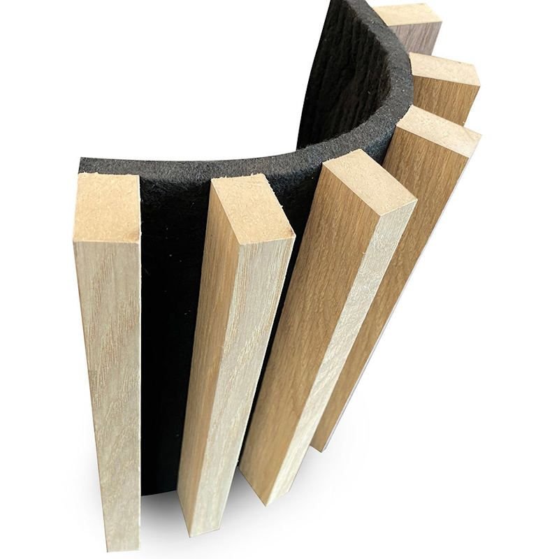 3D MDF Wave Acoustic Wall Panel Flexible Bendable Decorative Curly Curved Slat Modern Soundproof Interior Decoration Akupanel