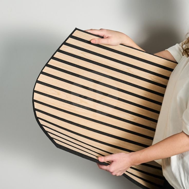 3D MDF Wave Acoustic Wall Panel Flexible Bendable Decorative Curly Curved Slat Modern Soundproof Interior Decoration Akupanel