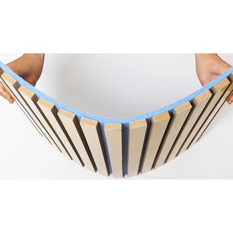 3D MDF Wave Acoustic Wall Panel Flexible Bendable Decorative Curly Curved Slat Modern Soundproof Interior Decoration Akupanel
