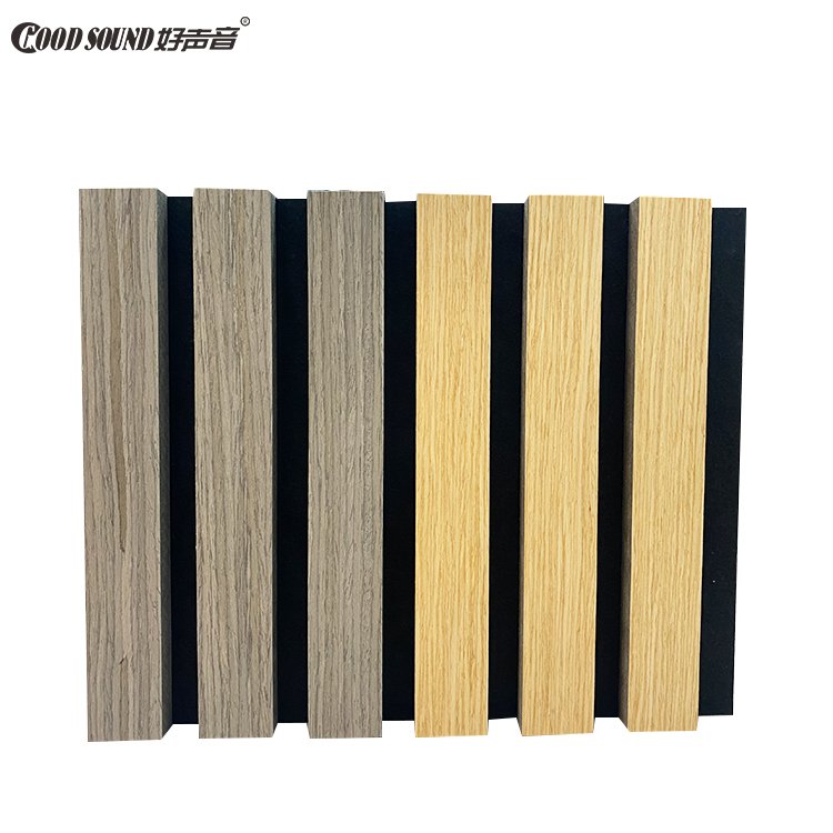 Goodsound Sound Absorption Decorative Board Pet And Wood Veneer Slatted Acoustic Panel For Interor Wall And Ceiling