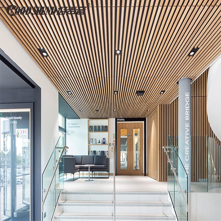 Goodsound Sound Absorption Decorative Board Pet And Wood Veneer Slatted Acoustic Panel For Interor Wall And Ceiling