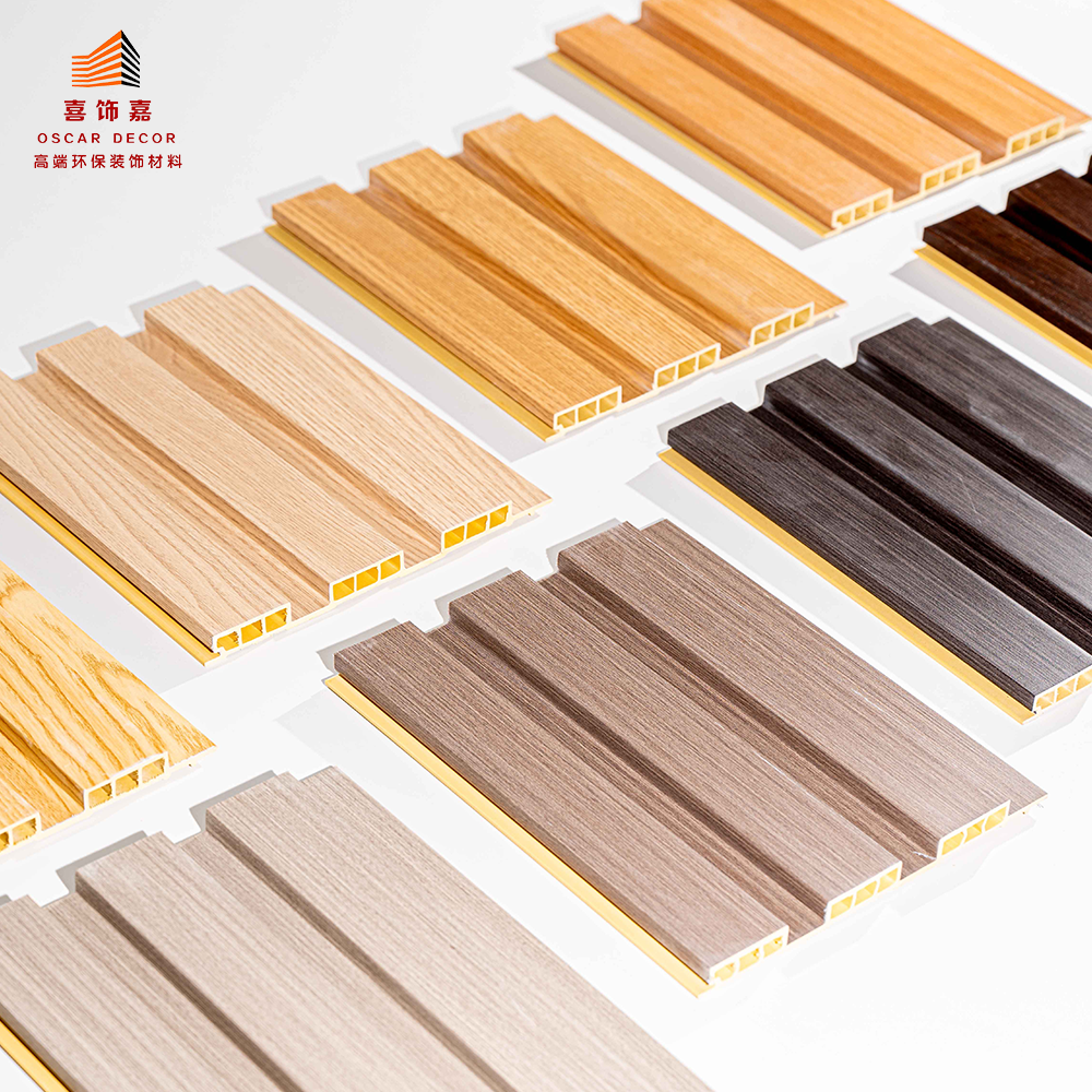 Waterproof PVC Cladding Durable Interior Decoration Fluted WPC Wall Panel
