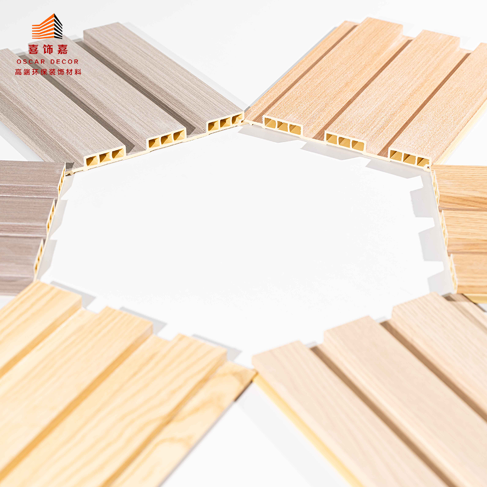 Waterproof PVC Cladding Durable Interior Decoration Fluted WPC Wall Panel