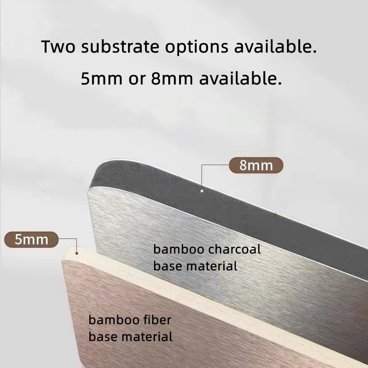Modern Style Bamboo charcoal wood veneer metal wall panel decorative plate bamboo PET Metal Board