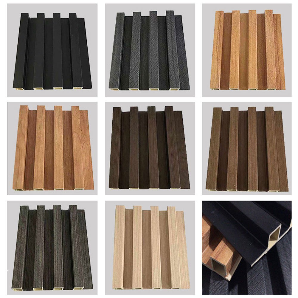 LT Oak Slat WPC WPC Fluted Wall Panel Easy Install Solid foam Acoustic Grooved Wall Board For Indoor Decor