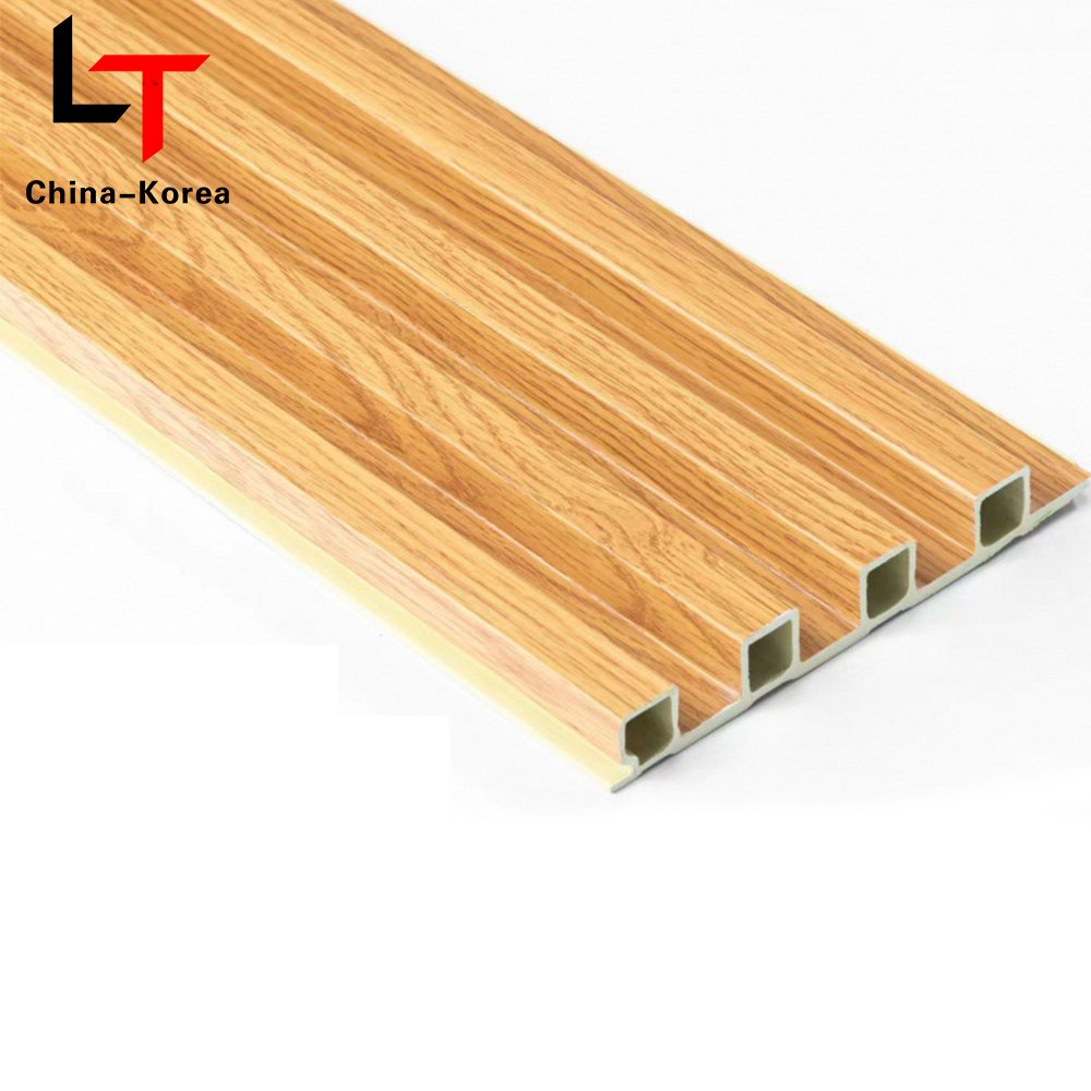 LT Factory Direct Slat 3D WPC Fluted Wall Panel Luxury Oak Co-extruded Timber Solid Fireproof Wall Board For Indoor Decor