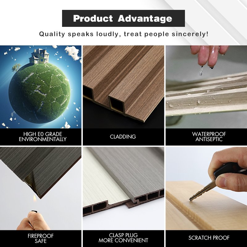 Decorative wall board panel wpc wall cladding Half round Cladding Classical Wood Plastic Composite wall panel WPC
