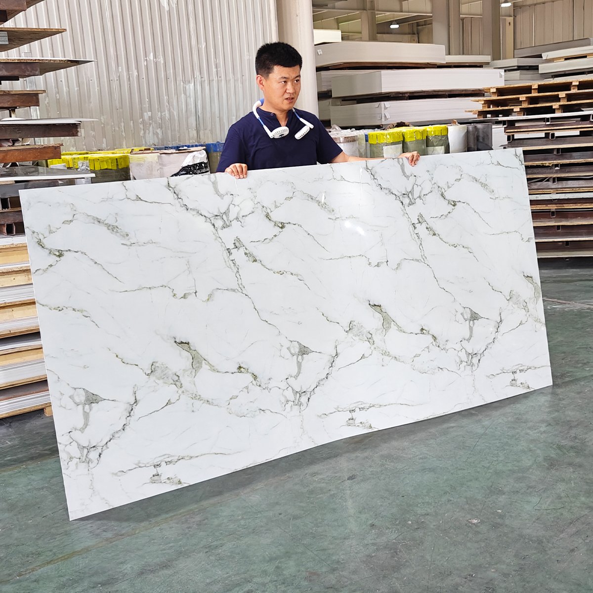 Foju UV Wall Panel Hotel House Decoration PVC Marble Sheet Board PVC Rigid Marble Sheet for Wall Decoration