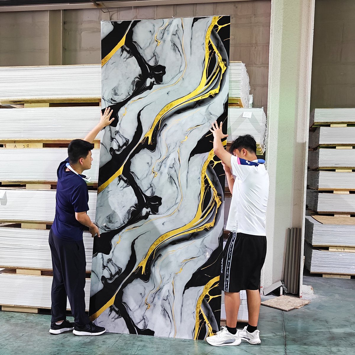 Foju UV Wall Panel Hotel House Decoration PVC Marble Sheet Board PVC Rigid Marble Sheet for Wall Decoration